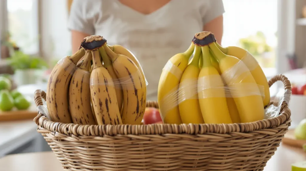 « Elles ne noircissent plus » : mon astuce toute simple pour garder vos bananes bien jaunes et fraîches plus longtemps
