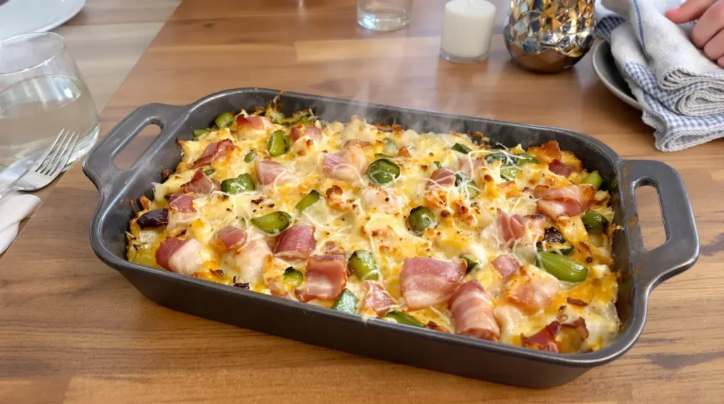 Gratin léger poireaux-jambon : prêt en 25 min, savoureux et peu calorique