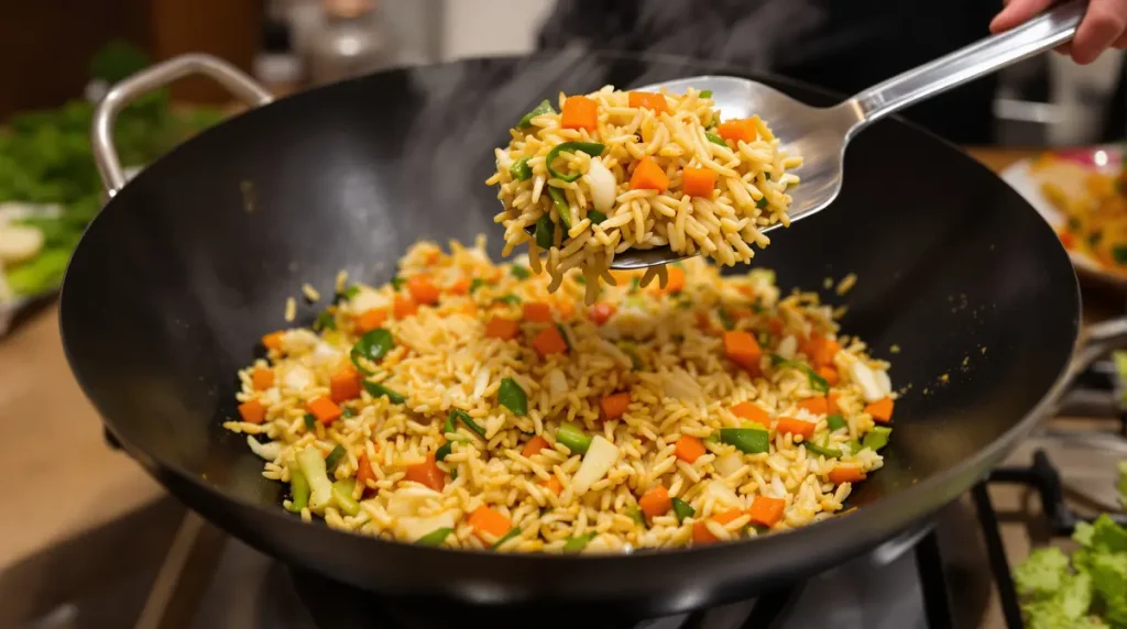 Je prépare ce riz sauté aux carottes et au poireau à la sauce soja dès que j'ai envie d'un dîner healthy express