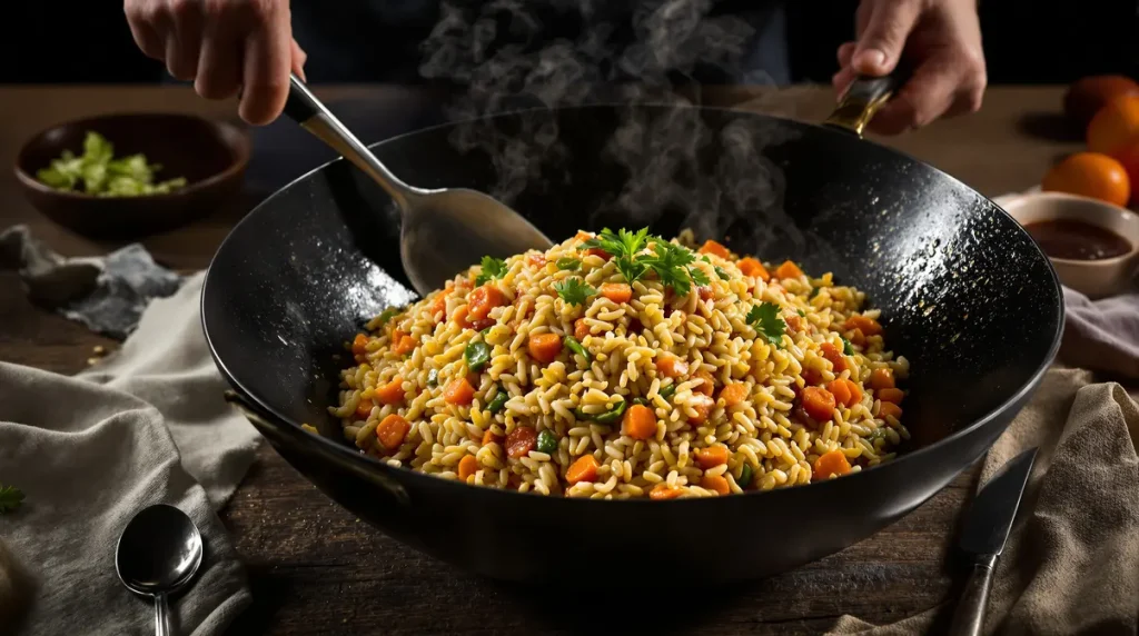 Je prépare ce riz sauté carotte-poireau à la sauce soja dès que je veux un dîner sain et express