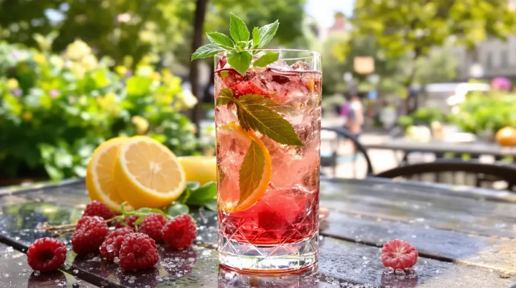 Profitez des premières framboises avec ce cocktail rhum, basilic et citron vert parfait pour un apéro printanier